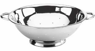Professional Footed Colander Great for steam vegetables. Ideal for cleaning fruits & vegetables Professional Footed Colander 747805 747806 5 Qt / 5 L 8 Qt / 8 L Ø 11.5 / 29 cm Ø 13.