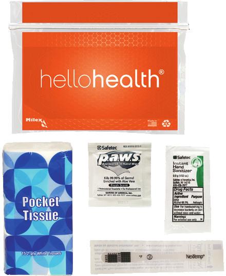 Antiseptic Towelettes, 2 Sterile Alcohol Prep Pads, 1 Antimicrobial Hand Wipe, 4