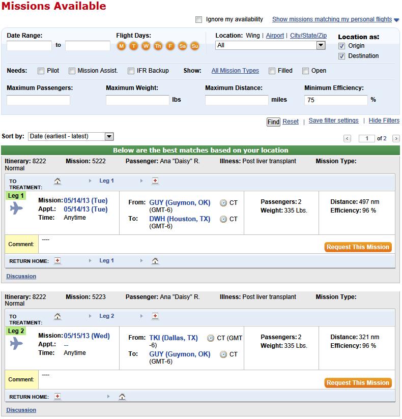 Missions Available Advanced Search From the Mission Available page, click try the advanced missions available search to show the Missions Available Advanced Search page.