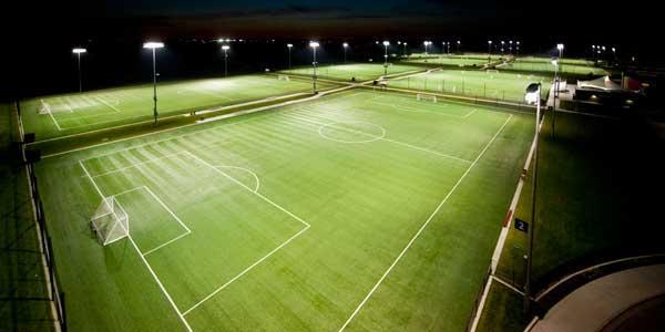 Soccer fields or pitches as far as the eye can see in Overland Park, Kansas.