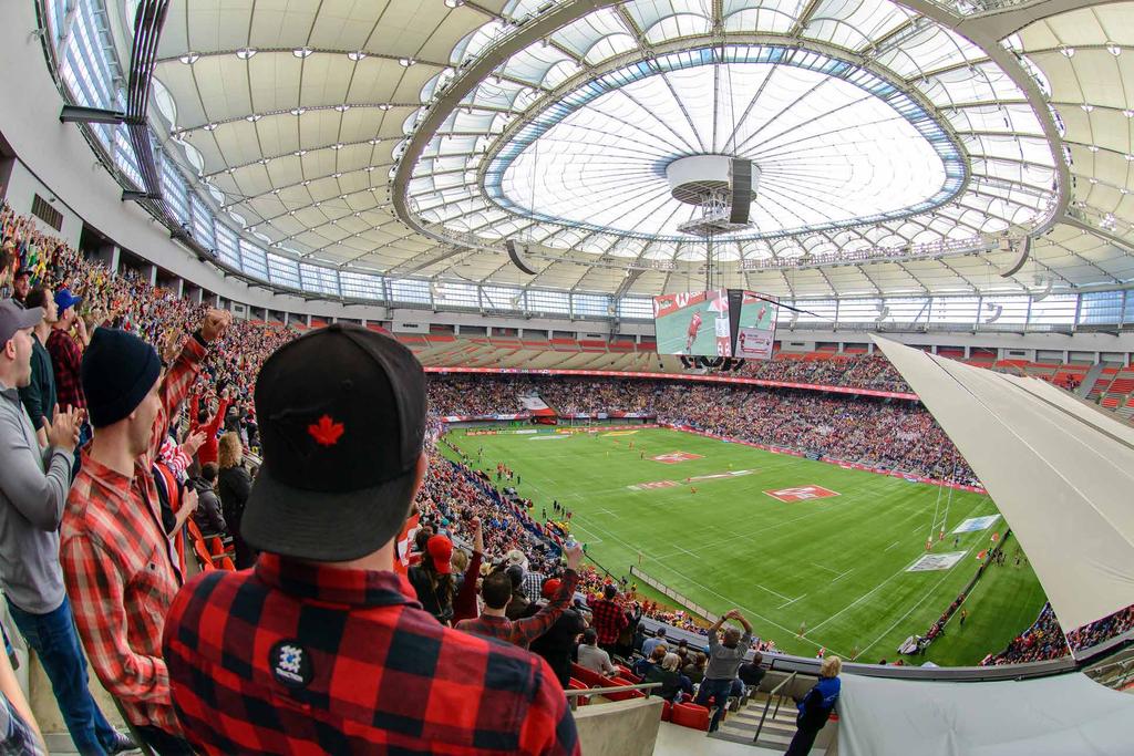 LEADING-EDGE FACILITY BC Place underwent a $514 million renovation in 2010-11. The largest retractable roof in the world reveals over 7,500 square metres of sky and has created a yearround facility.