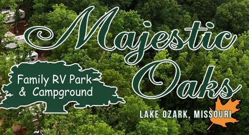 and playground From Intersection of Hwy 54 and Hwy W in Lake Ozark - head NW on Hwy W for 4.5 miles. Campground is on the right side of the Hwy. Rate: $34 8 Majestic Oaks Rd.