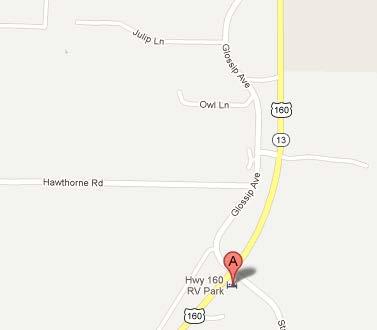 Highlandville Hwy 160 RV Park, LLC Park #1730 18 sites. Full hookups. Pull thru sites.