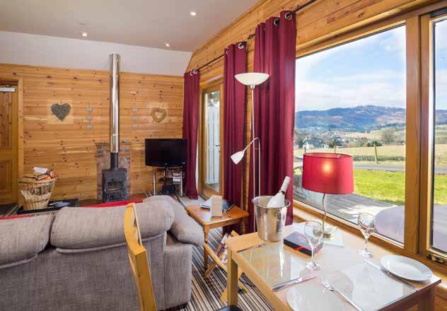 The bedroom accommodation is configured to; one double bedroom and storage area in three lodges, and 1 double bedroom in the other two.