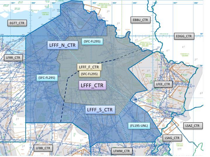 The ATC unit in charge of FIR and UIR airspaces under the responsibility of Paris ACC is Paris Control and consists in two primary sector (LFFF_CTR and LFFF_F_CTR).