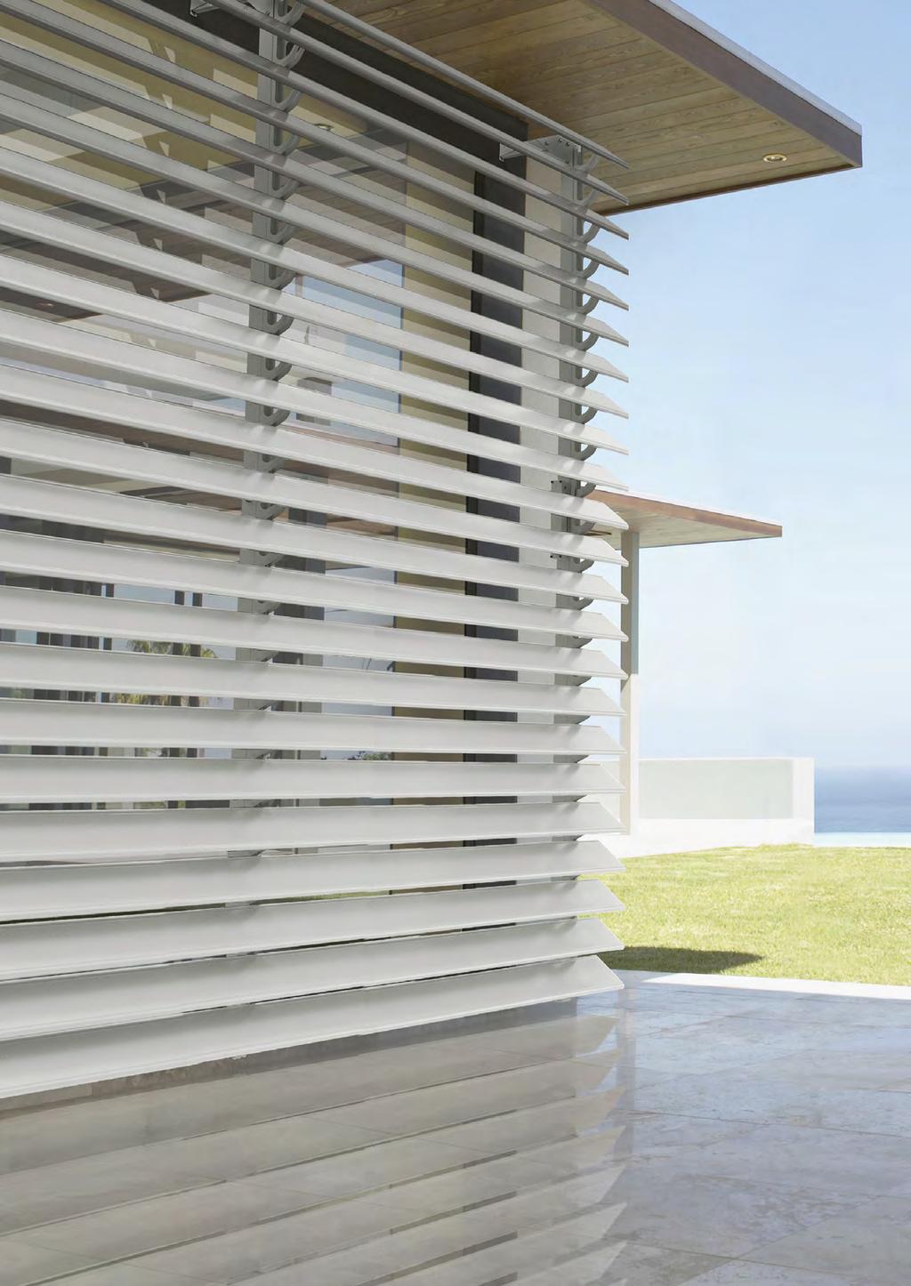 Louvre Awnings Luxaflex Louvre Awnings are extremely effective for providing privacy, light control and air flow for balconies and external windows.