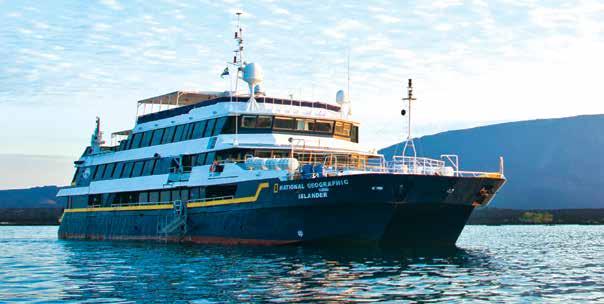 NATIONAL GEOGRAPHIC ISLANDER CAPACITY: 24 outside cabins accommodating 48 guests. REGISTRY: Ecuador. OVERALL LENGTH: 164 feet.