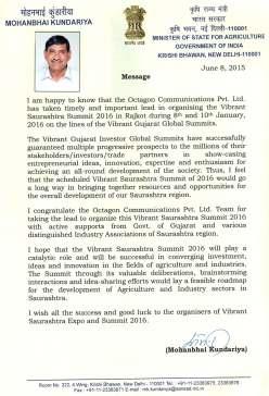 ENDORSEMENT LETTERS Shri Shripad Naik, Minister of
