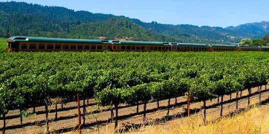 Golden Gate Bridge. Napa Valley Wine Train During an excursion on the elegant Napa Valley Wine Train we experience the beauty of one of the most celebrated wine growing regions in the world.
