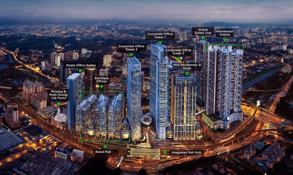 KL ECO CITY, FIRST INTERGRATED TRANSIT-ORIENTED DEVELOPMENT World class integrated development of 25 acres with total GDV of RM7.0 billion, located in Kuala Lumpur.