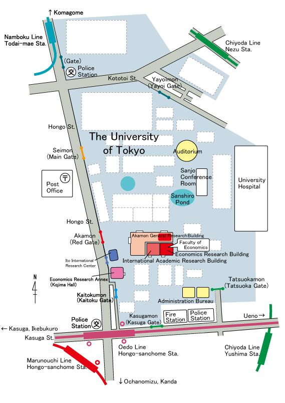 Chiyoda Line (to Yoyogi-uehara) Kita-senju»»» Nishi-nippori»»» Nezu Yushima Shin-ochanomizu»»»»»» Akasaka»»»»»» Yoyogi-uehara Access to the conference site (Economics Research Building and
