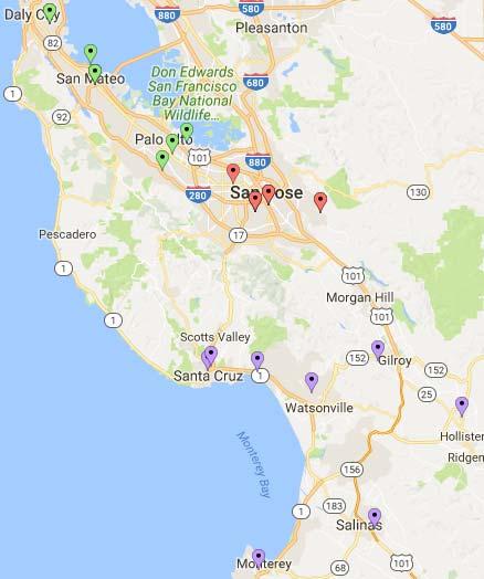 Region 4(112miles,1hr49min) Hwy 101 San Francisco to San Joseand Salinas.