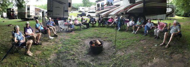 By 2:00PM, all were able to get set up without getting wet. Almost everyone stayed at the campground for lunch in their coach.