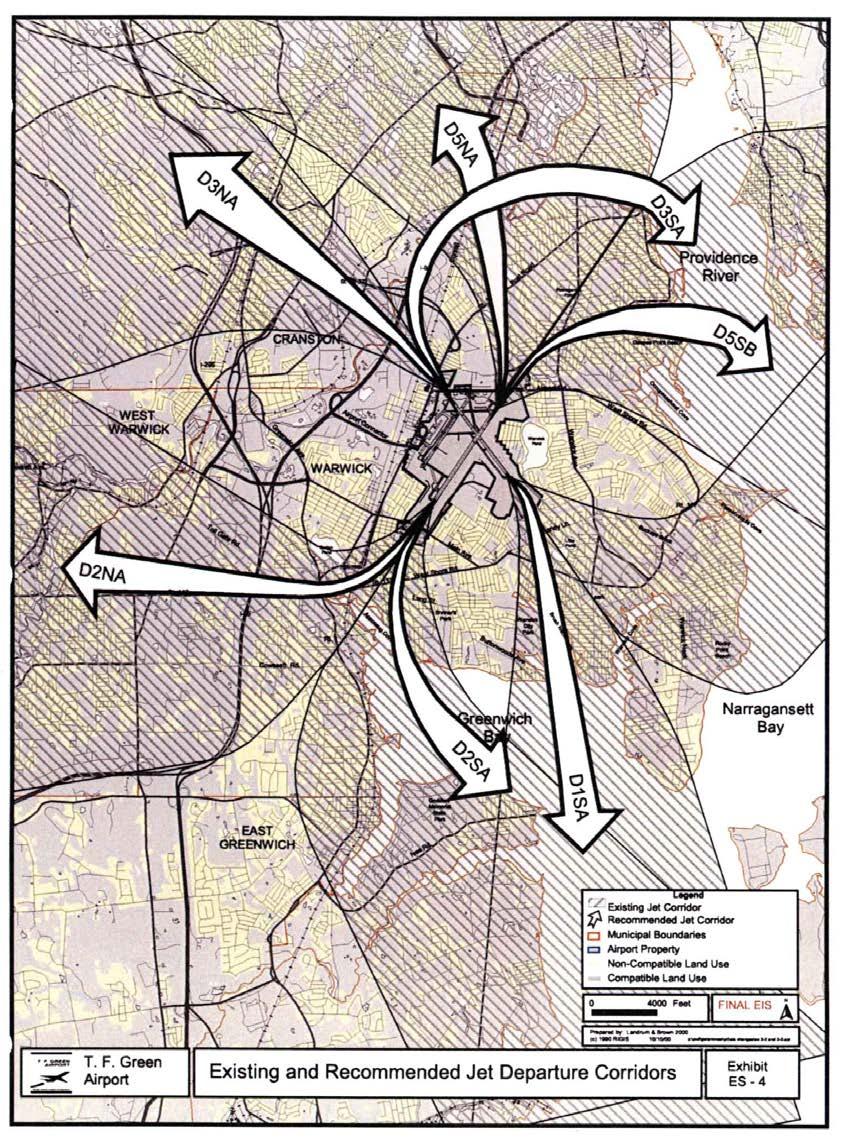 Figure 7: Part 150 Noise Abatement Departure Corridors Source: FA