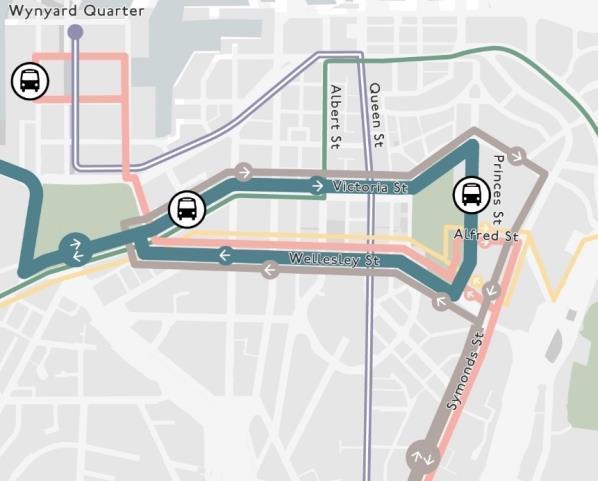 (LRT) Hobson and Nelson Street streetscape upgrade to improve the public realm of these motorway feeder routes, starting with reducing Hobson Street to 4 traffic lanes between SKYCITY and the