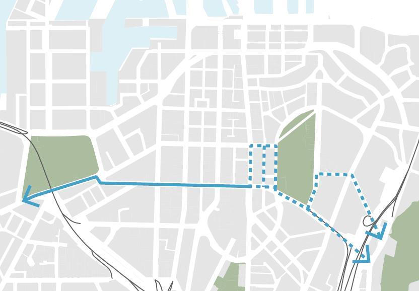 5.4 Cycle connections A key requirement of the IBC is to facilitate a midtown east-west cycleway consistent with the plans for the Auckland Cycling Network.