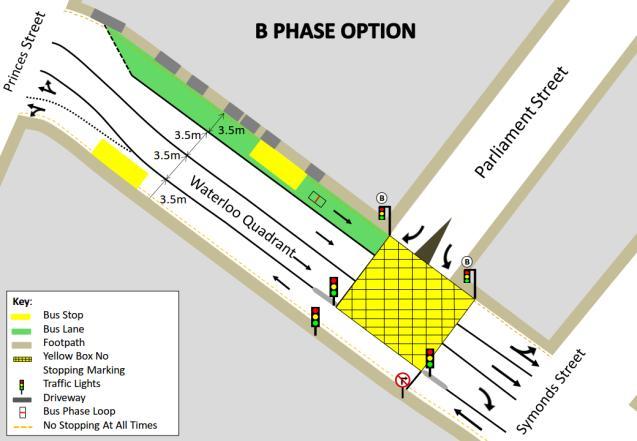 9. Waterloo Quadrant capacity considerations With Option 4D the outbound Isthmus bus services utilise Waterloo Quadrant to access Symonds Street.