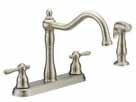 Two Handle Kitchen Faucets APPROVALS AE - 945 CR - 241C Two Handle Kitchen Faucet, Metal Lever Handles, Ceramic Cartridges, 4 Hole Installation, With Matching Spray, Less Deckplate, CR -241C AE -