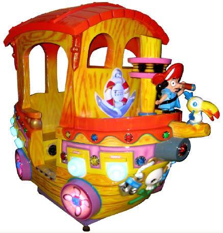 dow. Kiddie Pirate 220x190x210 250 US$4,750 - (Air compressor system) Iteractive Kiddie Ride with Moitor Isert cois to start the game. Rotate steerig wheel to cotrol boat.