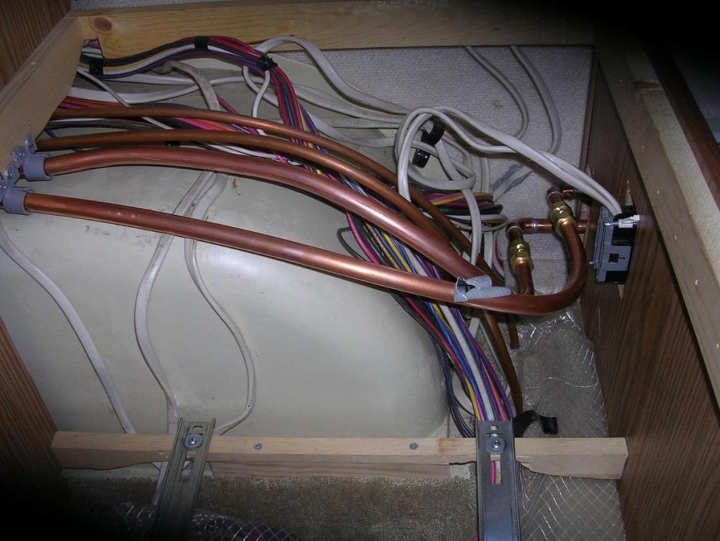This picture is of the ½ inch flexible copper tubing carring hot water from the