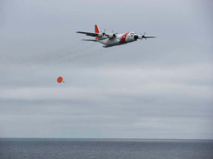 Air Station Kodiak C-130 parts air drop 22 Sep 10 H.