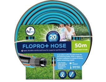 HOSES 70300016 FLOPRO+ HOSE 15M 4 layer, durable, reinforced hose for superior performance ltra flexible V resistant Algae resistant Pressure: up to 30 bar Temperature range: -/+60 C 70300021 FLOPRO+