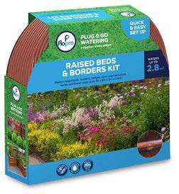 NO TOOLS REQIRED NO TOOLS REQIRED NO TOOLS REQIRED NEW 70300255 FLOPRO PLG & GO WATERING: RAISED BEDS & BORDERS KIT Waters raised beds, borders, hedges, open vegetable plots, herbs and flower rows