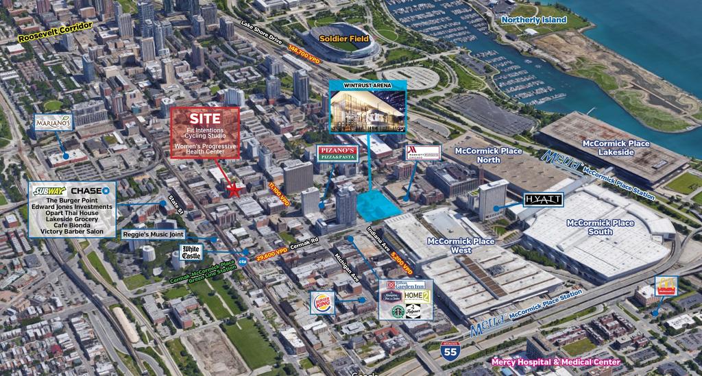 South Loop Area Attraction Map SOUTH LOOP RETAIL SPACE NEAR WINTRUST ARENA