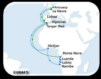 EURAF5: from Europe & Portugal to Congo, Angola & Cameroun FLEET: 7 x 4.