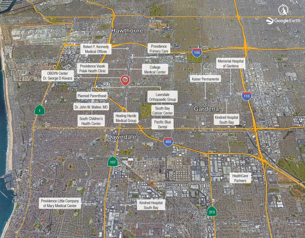 Medical Area Map College Medical Center Hawthorne campus Providence Primary Care Hawthorne Providence Vasek Polak Health Clinic - Hawthorne Lawndale Orthopedic Group South Childrens