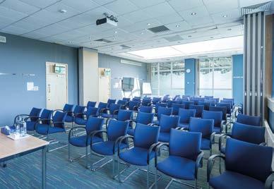 With 576m 2 of exhibition or large breakout space, it s surrounded by meeting rooms and, with the bulk of our campus accommodation just five minutes walk away, it s a great central meeting place on