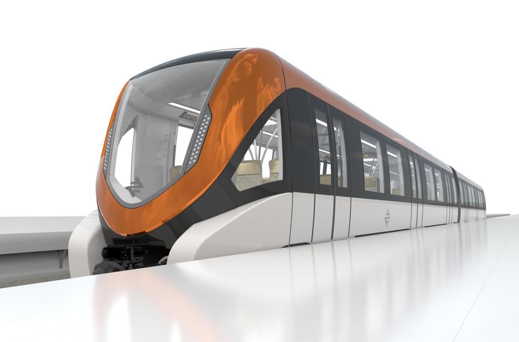 The train More than 400 cars in the fleet Latest in European driverless technology with full environmental features to save energy Three sections in the train
