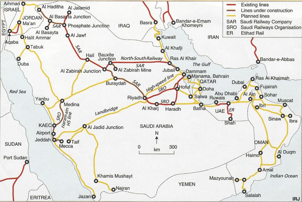 GCC Rail Network Overview Existing and Future rail network on the Saudi