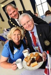 A steady flow of customers insured that Rotarians were kept busy serving refreshments to those who had shown an interest