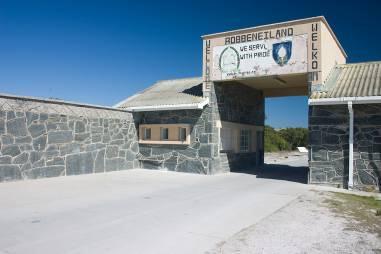 Robben Island, five miles offshore, for a moving tour of the