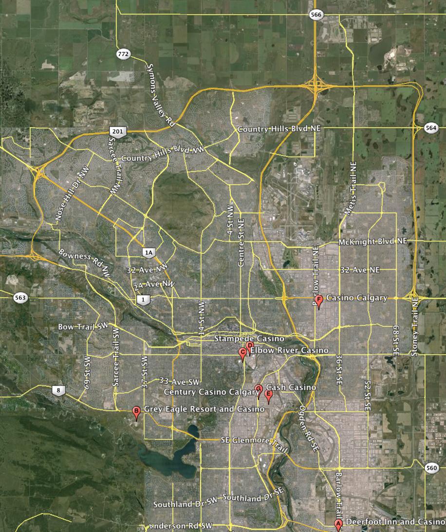 Century Downs Racetrack and Casino Calgary, Canada In position to capture north, north east and affluent north west