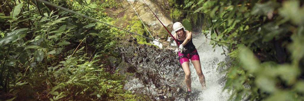 Canyoning 5 Includes: Rappels in a rainforest, hiking on beautiful trails in the canyon between rappels, bilingual professionally trained guides and Tipico lunch.