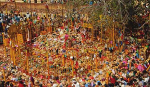 3. Medaram: A popular religious congregation or Jatara called Sammakka - Saralamma Jatara takes place for three days biennially at Medaram.