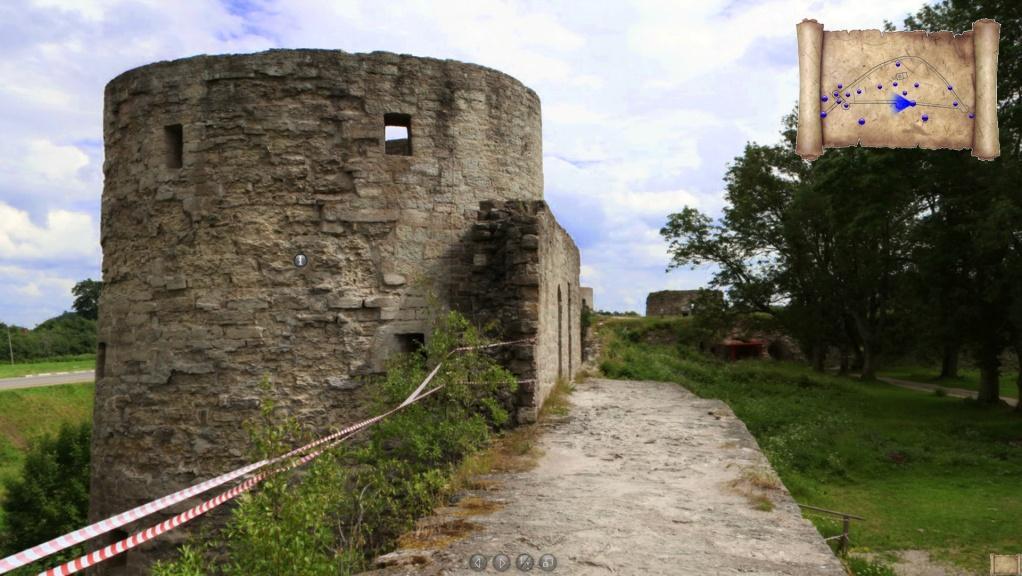 Fig. 1. Virtual tour of the Koporye fortress. The middle tower.