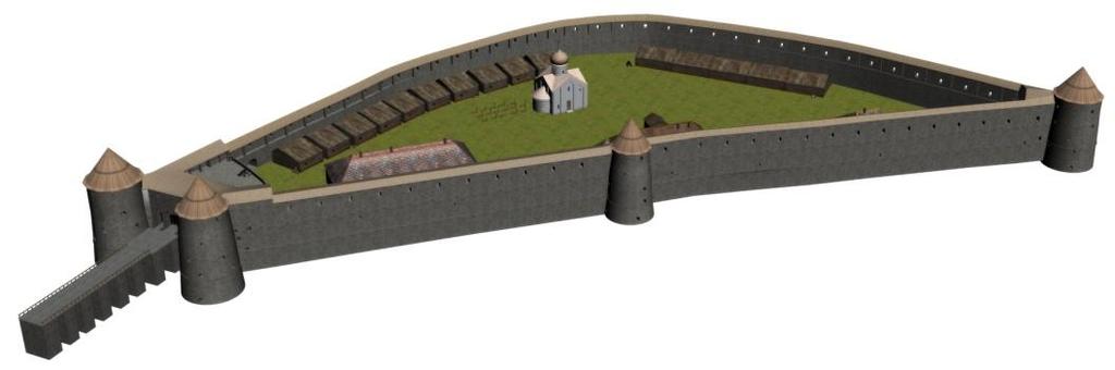 Fig. 4. Koporskaya fortress - a virtual three-dimensional reconstruction in the period of the beginning of the XVIII century.