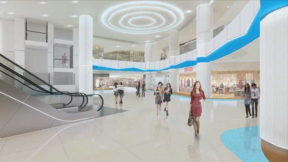 shoppers-friendly facilities Atrium perspective