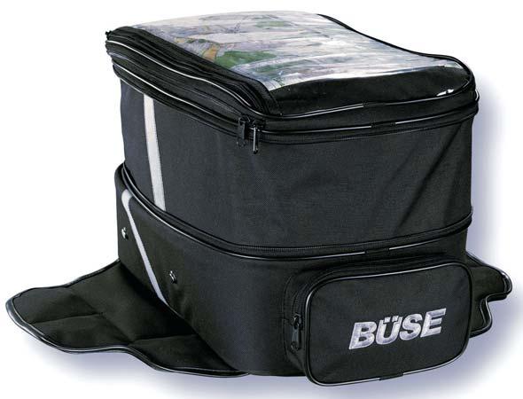 two-piece, 8 strong magnets, front mounting strap, carrying handles, shoulder strap, map pockets in