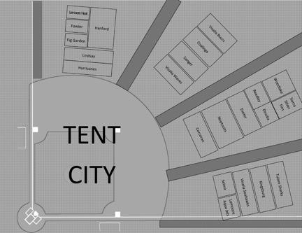 Map of Tent City There will be NO Canopies on the baseball diamond.