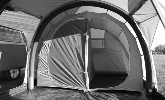 12/ Unfold the inner tent/s and place inside the flysheet bedroom area with the entrance doorways facing in towards the living area of the tent.