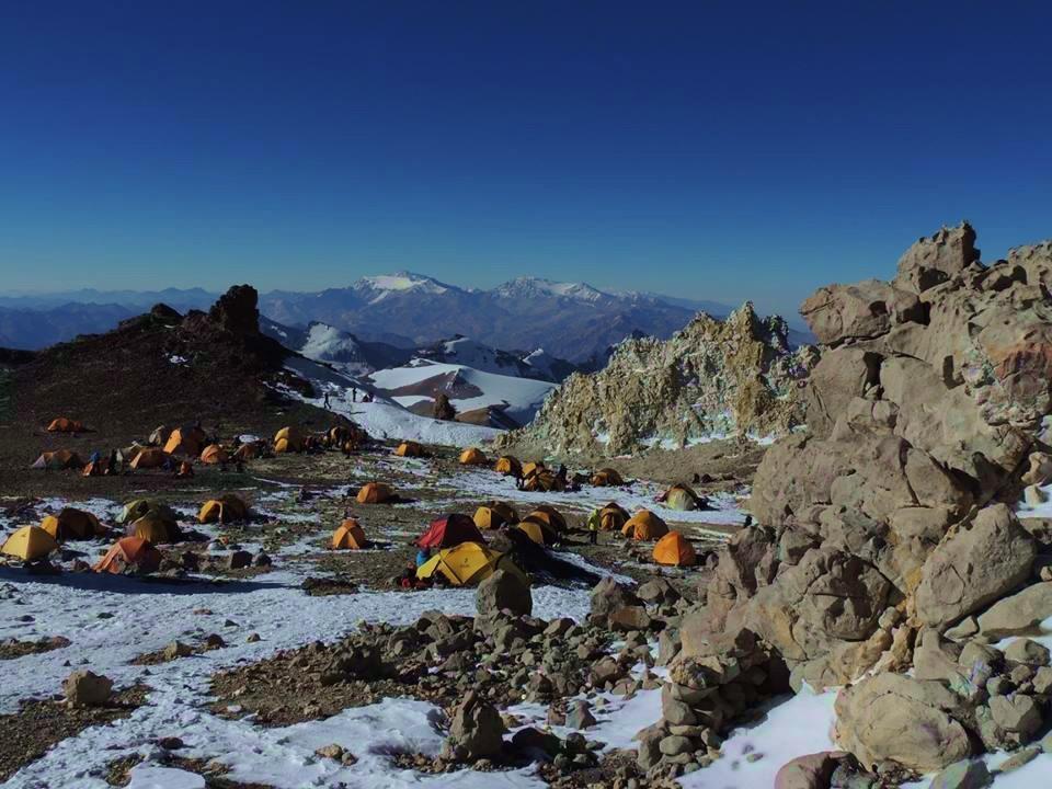 ACONCAGUA PEAK: ITINERARY DAY TWELVE: NIDO DE CONDORES - PLAZA COLERA (6000M) Early in the morning, after breakfast and after disassembling our tents, we start ascending to Camp 3.