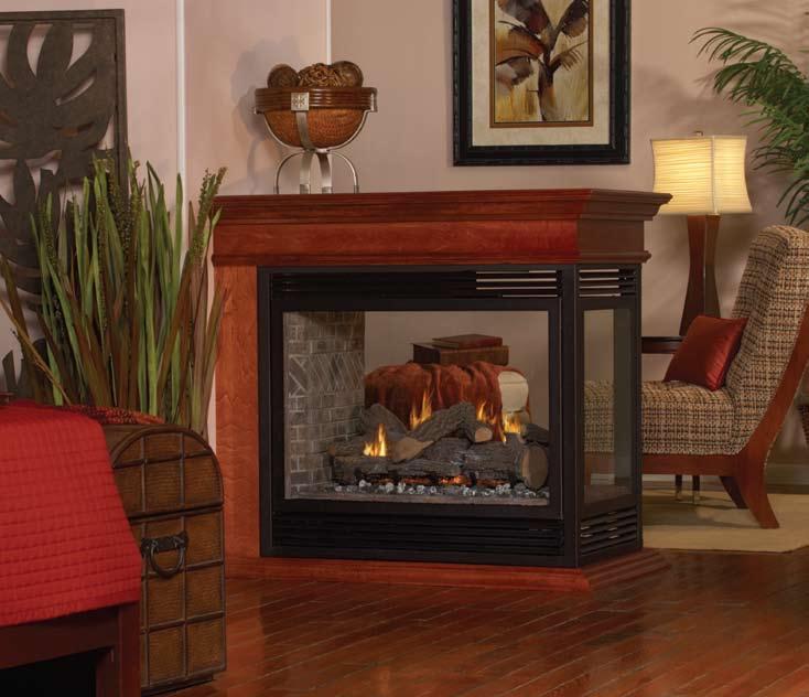 Tahoe Direct-Vent Fireplace Systems Tahoe Direct-Vent Fireplace Systems Heater Rated at 35,000 Btu input, the Tahoe direct-vent system draws in outdoor air to support combustion and sends its exhaust