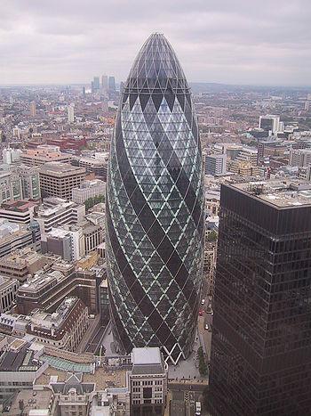 The Gherkin The Gherkin was completed in December 2003. It is 180 metres tall and has 40 floors!