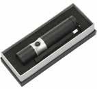 Silverline flashlight with aluminium body sprayed in matt black finish. Includes 3 x AAA batteries.