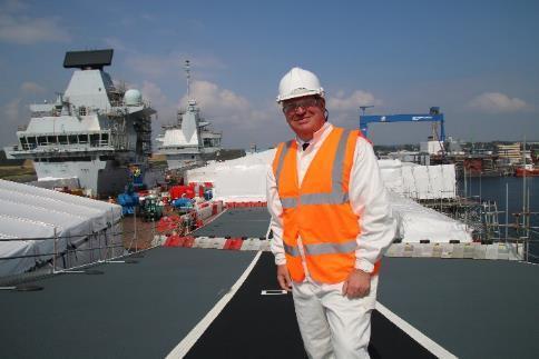 Minister for the armed forces visits aircraft carriers The Minister of State for the Armed Forces, Mike Penning MP, was welcomed on board the aircraft carriers currently being built in Rosyth.