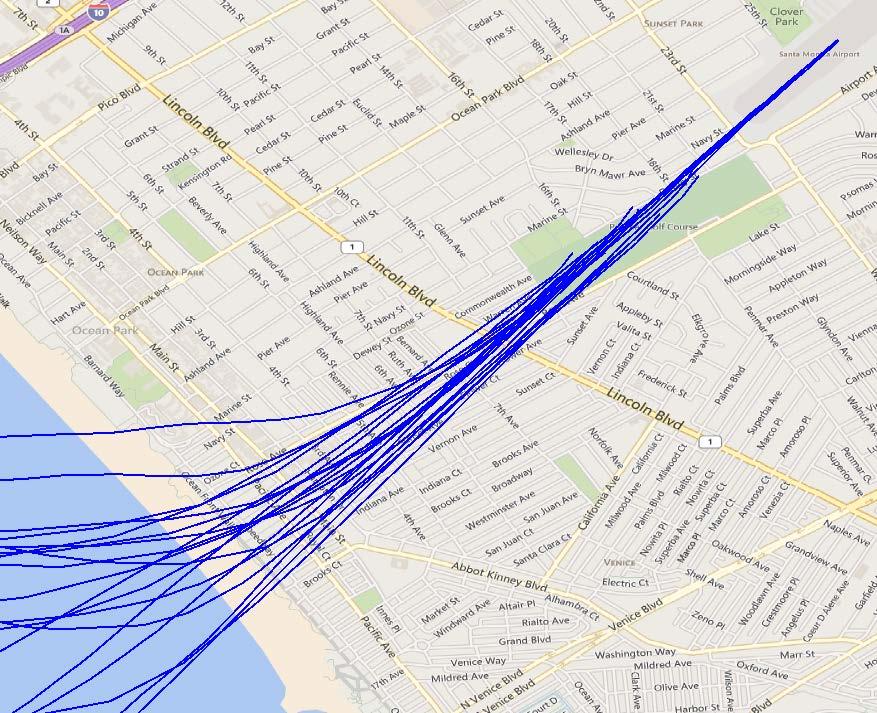 Current Flight Tracks (August 30, 2015) Anticipated Impact Area Runway 21 - Proposed